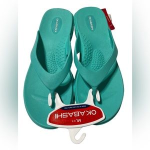 Okabashi Women's Sea Glass Splash Flip Flop Sandals- M6.5-7.5 NEW Made in USA